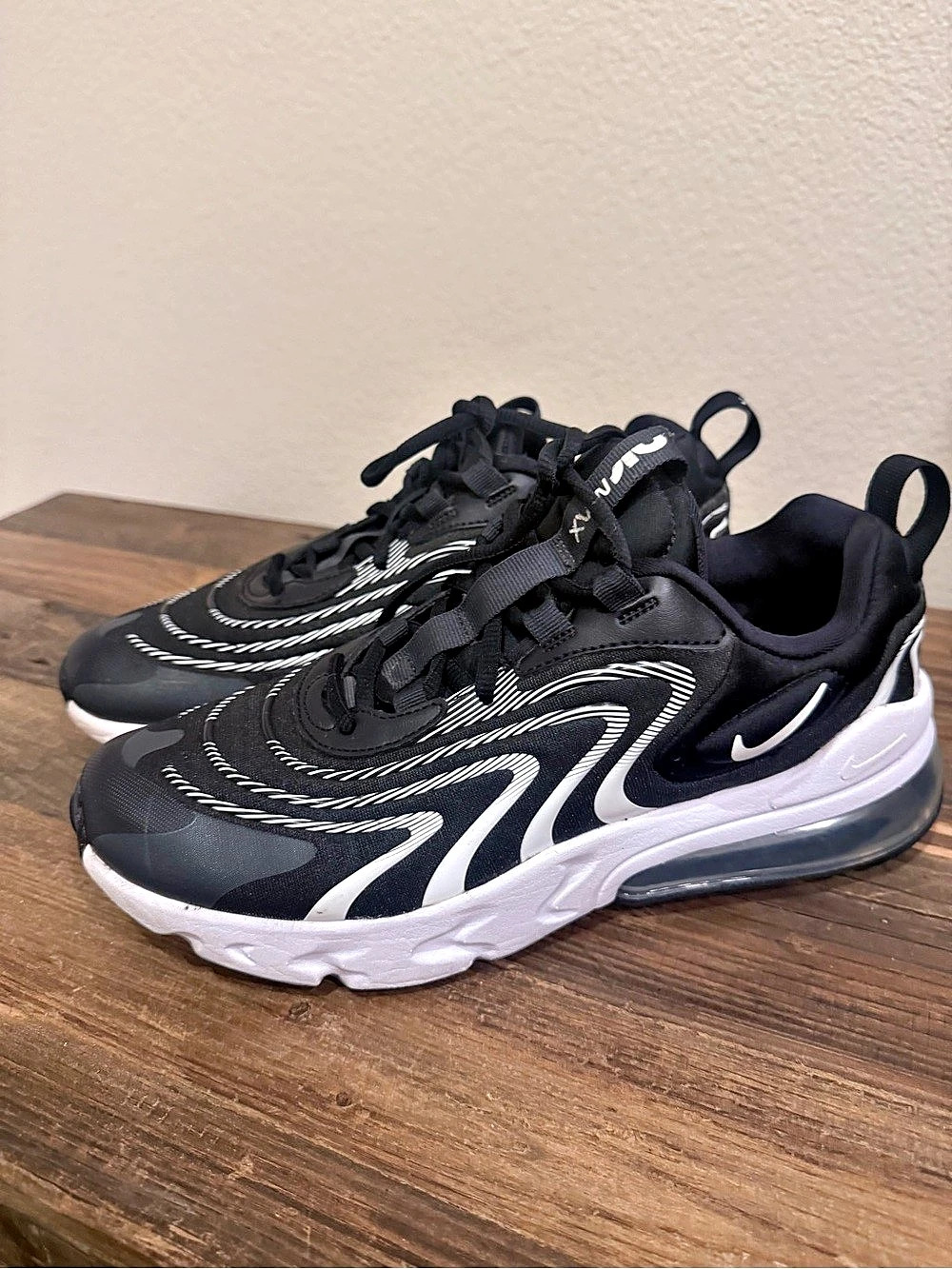Nike Air Max 270 React ENG Black & White Athletic Shoes